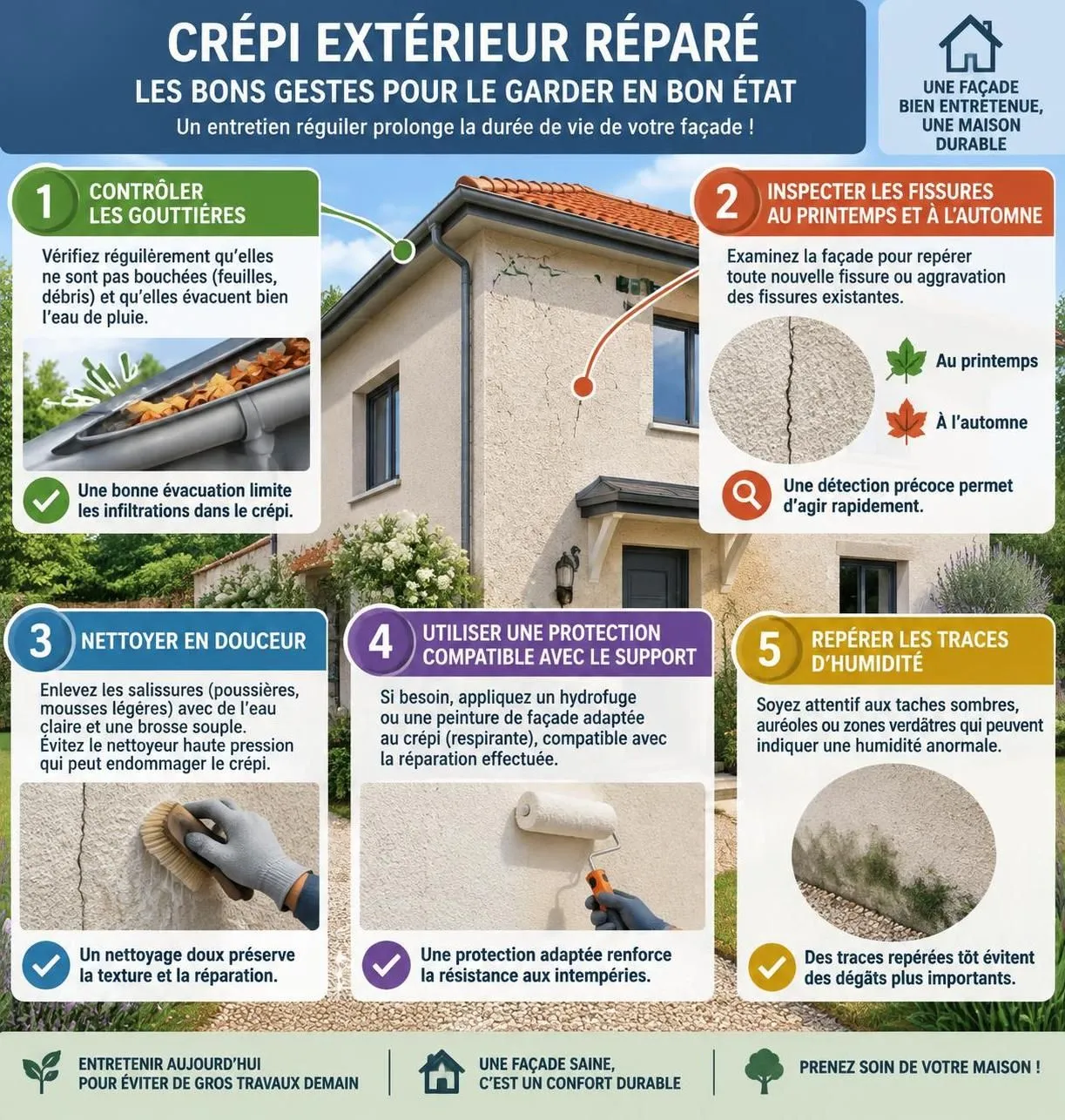 découvrez comment réparer un crépi extérieur fissuré avant l’hiver et choisir le produit adapté pour protéger durablement votre façade.
