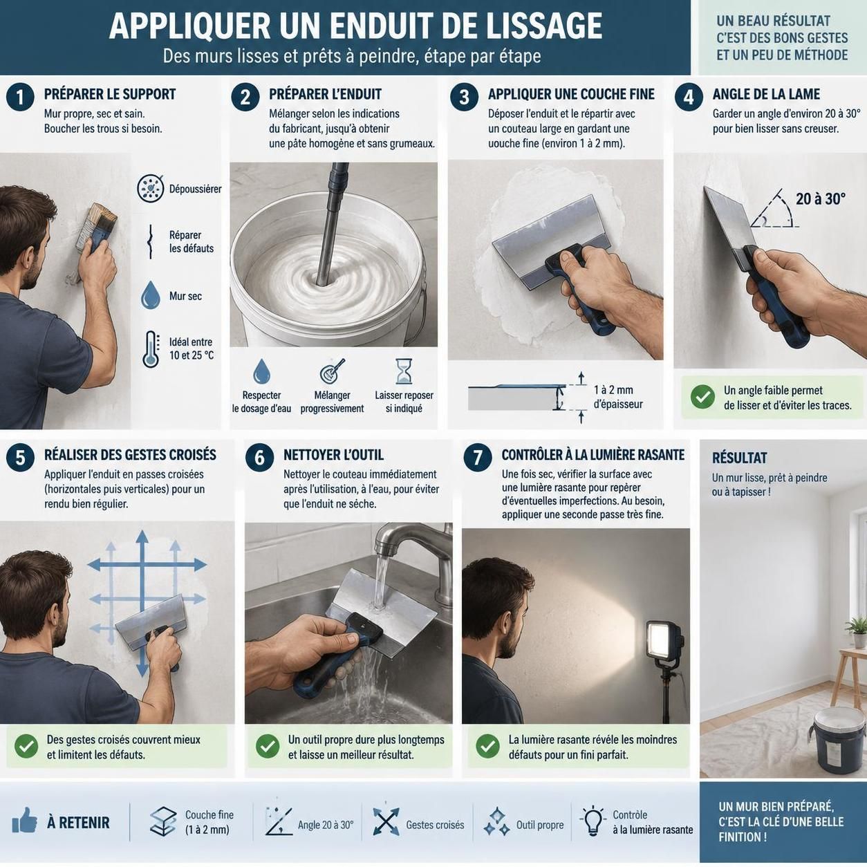 découvrez les étapes clés pour appliquer un enduit de lissage sur un mur intérieur et obtenir une surface lisse, propre et prête à peindre.