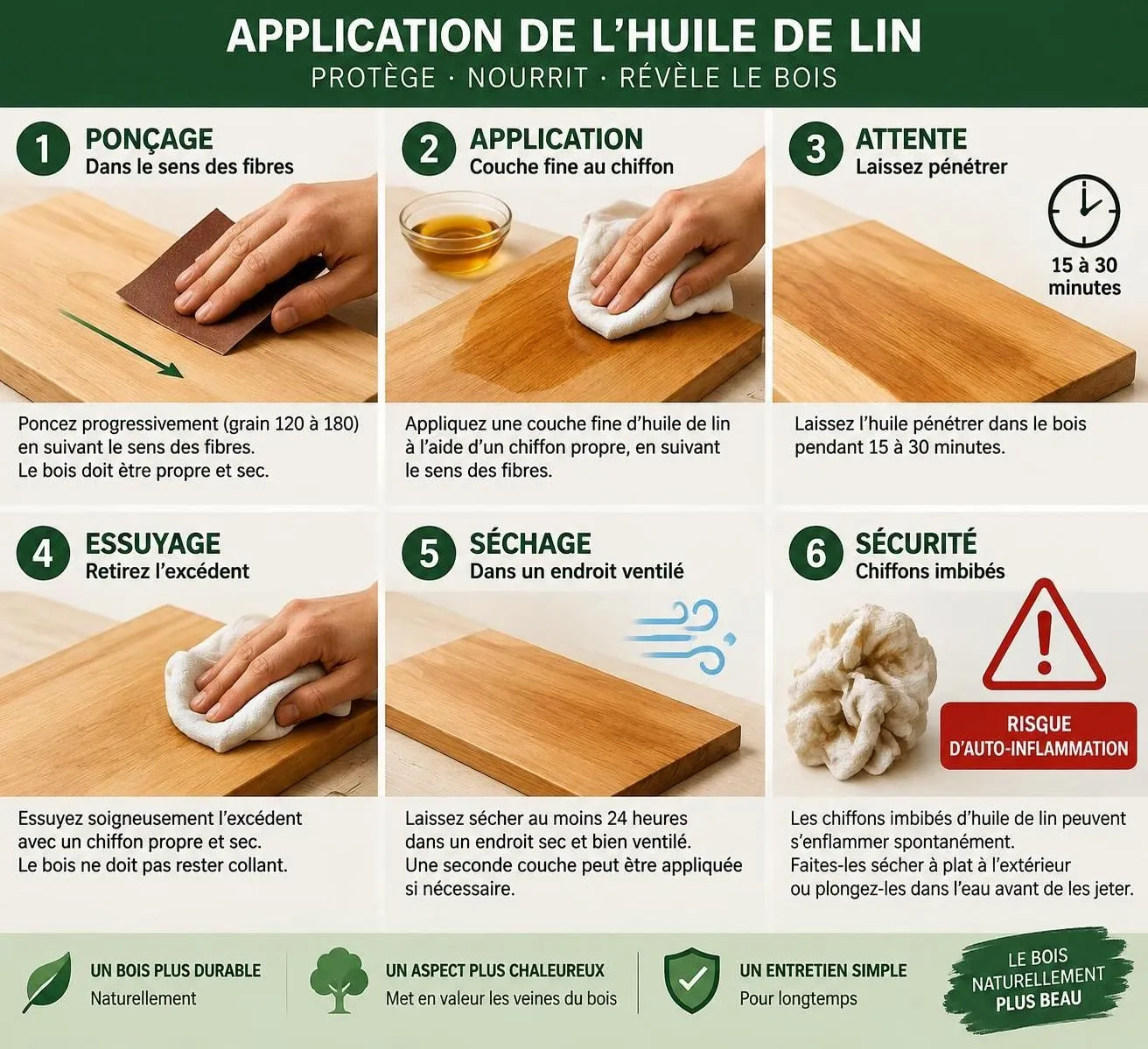 découvrez comment appliquer l’huile de lin sur le bois et profitez de ses avantages pour protéger et embellir vos surfaces, avec ou sans vernis ou cire.