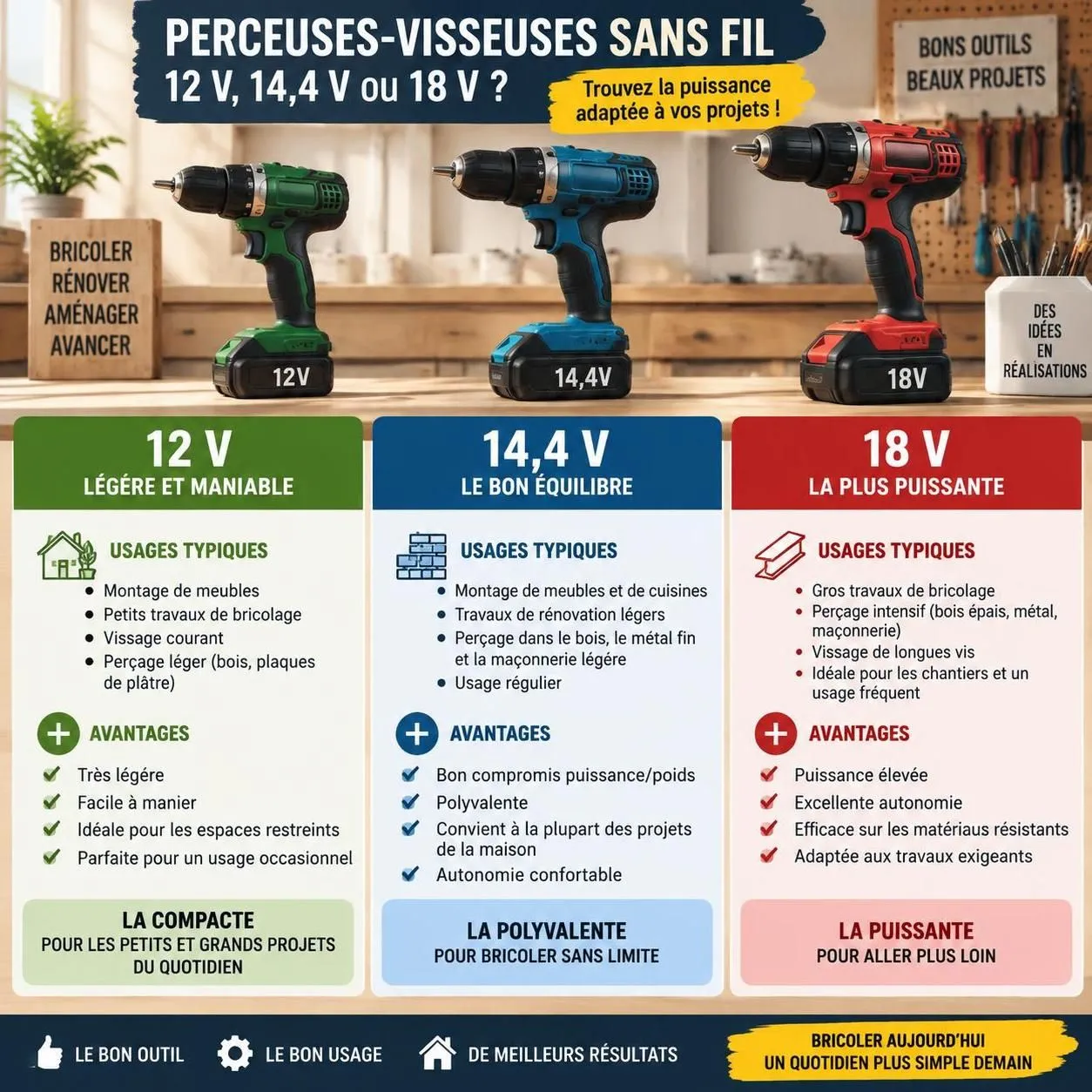 découvrez les critères essentiels pour choisir une perceuse-visseuse sans fil adaptée à vos travaux : puissance, autonomie, ergonomie et accessoires.