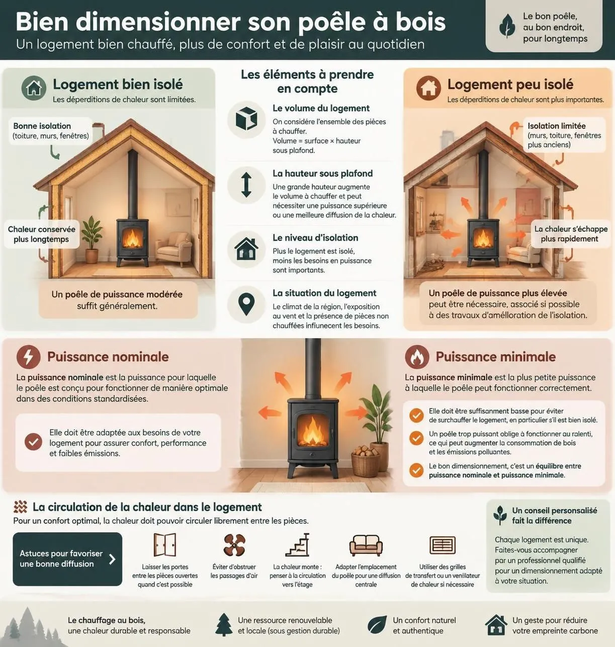 poêle à bois en 2026 : bien choisir sa puissance, comprendre le label flamme verte et vérifier les règles applicables dans sa ville.