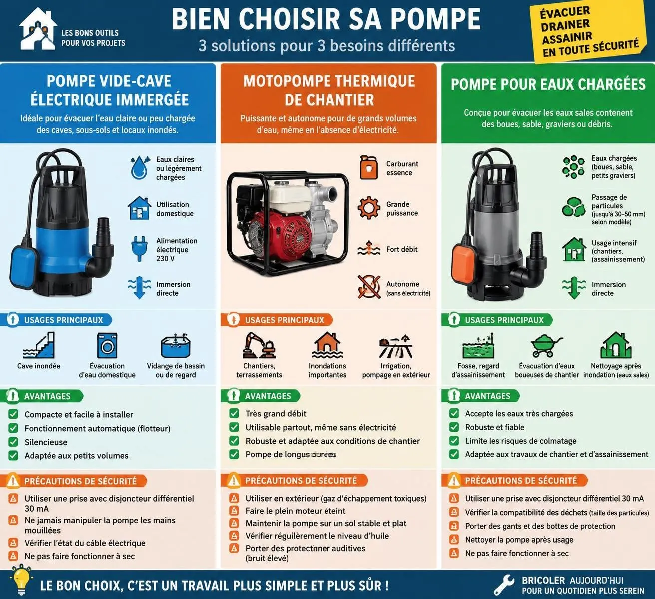 découvrez les usages d’une pompe à eaux et apprenez à choisir le bon débit selon le type d’eau, la hauteur de refoulement et vos besoins.
