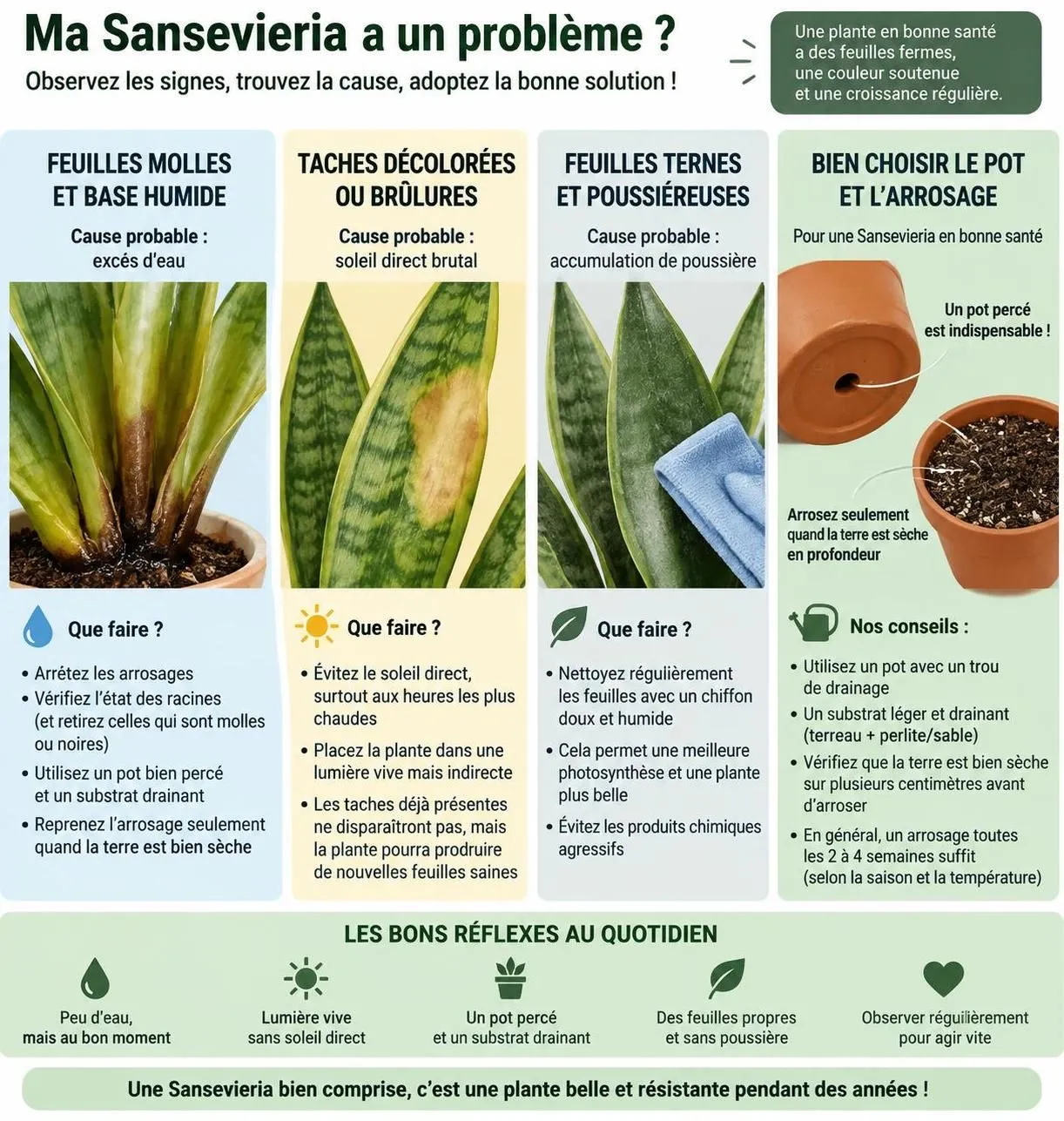 découvrez comment choisir, planter et entretenir la sansevieria, ou langue de belle-mère, une plante d’intérieur résistante et facile à vivre.